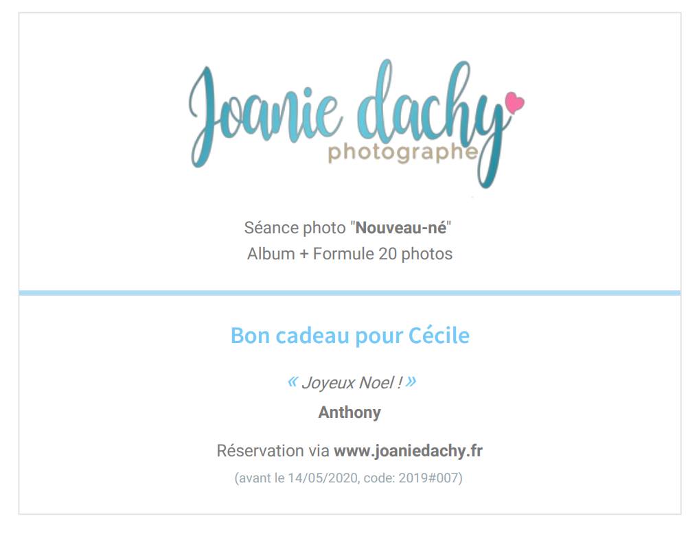Exemple de bon cadeau pour séance photo