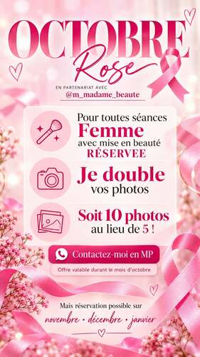 Octobre Rose - Portrait Femme avec Mise en Beauté